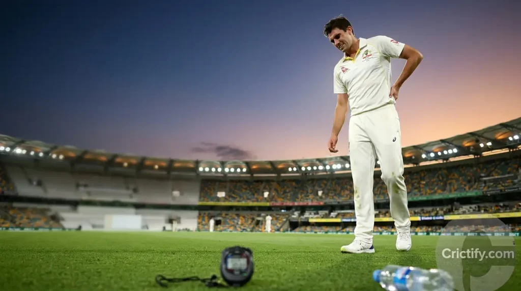 Cricketer experiencing lower back pain after bowling on a professional pitch — Crictify.com